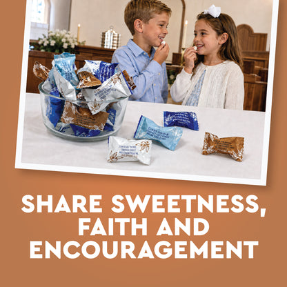 Bible Verse Buttermints About 100 Count – Soft Butter Mints Individually Wrapped After Dinner Mint, Christian Scripture Candy, Thank You Party Mints & Hospitality Buttermints Bulk