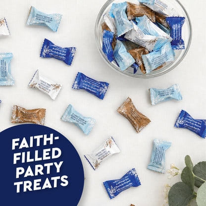 Bible Verse Buttermints About 100 Count – Soft Butter Mints Individually Wrapped After Dinner Mint, Christian Scripture Candy, Thank You Party Mints & Hospitality Buttermints Bulk