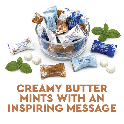 Bible Verse Buttermints About 100 Count – Soft Butter Mints Individually Wrapped After Dinner Mint, Christian Scripture Candy, Thank You Party Mints & Hospitality Buttermints Bulk