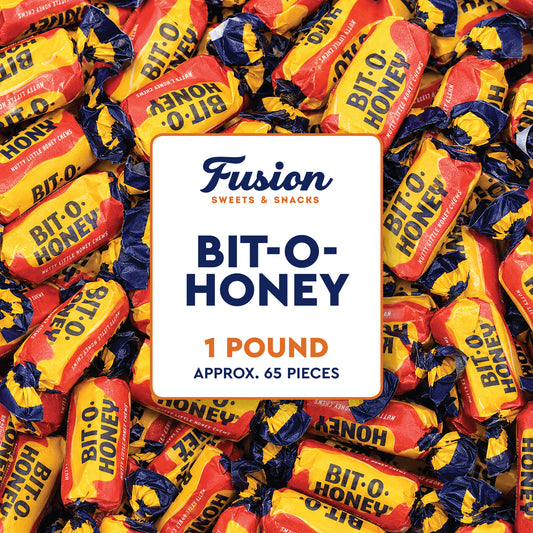 Bit-O-Honey Candy - 1 LB Bulk Bag - Individually Wrapped Retro Candy - Real Honey And Almond Taffy