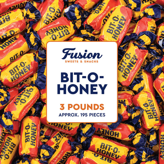 Bit-O-Honey Candy - 3 LB Bulk Bag - Individually Wrapped Retro Candy - Real Honey And Almond Taffy