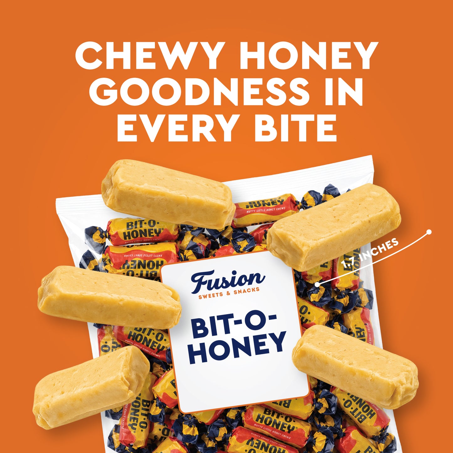 Bit-O-Honey Candy - 1 LB Bulk Bag - Individually Wrapped Retro Candy - Real Honey And Almond Taffy
