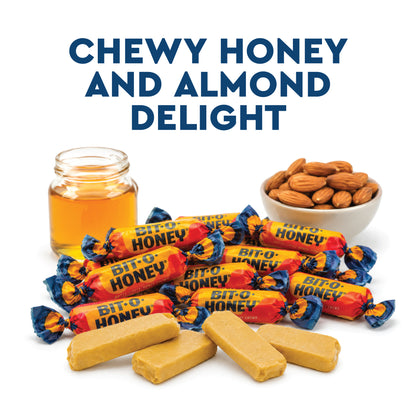 Bit-O-Honey Candy - 3 LB Bulk Bag - Individually Wrapped Retro Candy - Real Honey And Almond Taffy