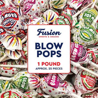 Blow Pops Lollipops – 1 lb Bulk Bag, Assorted Fruit Flavors with Bubble Gum Center