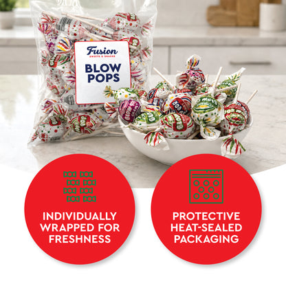 Blow Pops Lollipops – 1 lb Bulk Bag, Assorted Fruit Flavors with Bubble Gum Center
