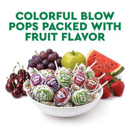 Blow Pops Lollipops – 1 lb Bulk Bag, Assorted Fruit Flavors with Bubble Gum Center