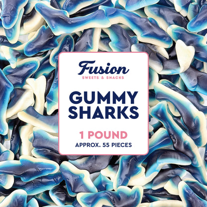 Blue Raspberry Gummy Sharks – 1 Pound Bag Soft Chewy Shark Gummy Candy, Blue Candy Sharks For Parties, Ocean-Theme Snacks, Sour Gummies Lovers, And More