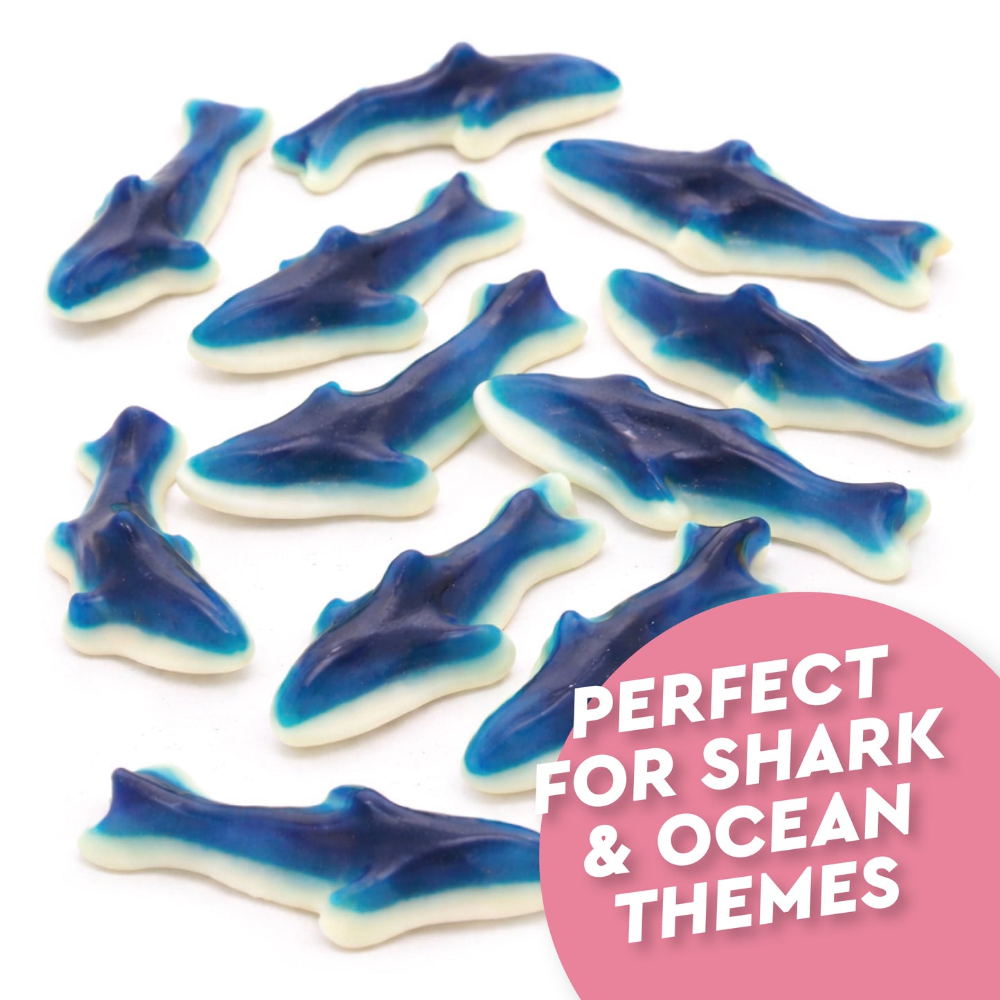 Blue Raspberry Gummy Sharks – 1 Pound Bag Soft Chewy Shark Gummy Candy, Blue Candy Sharks For Parties, Ocean-Theme Snacks, Sour Gummies Lovers, And More