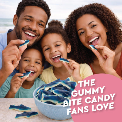 Blue Raspberry Gummy Sharks – 1 Pound Bag Soft Chewy Shark Gummy Candy, Blue Candy Sharks For Parties, Ocean-Theme Snacks, Sour Gummies Lovers, And More