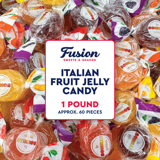 Bonelle Italian Fruit Jelly Candy - 1 Pound Bulk Bag (Approx 60 Pieces), Italian Candy, Jelly Candies Gluten Free & Vegan Individually Wrapped Treats