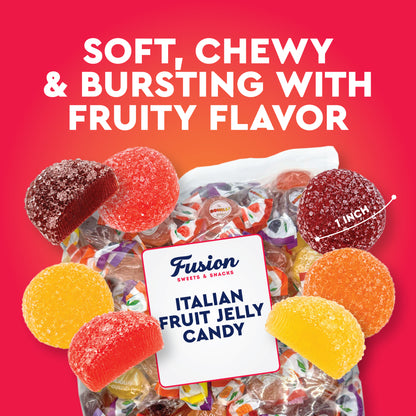 Bonelle Italian Fruit Jelly Candy - 1 Pound Bulk Bag (Approx 60 Pieces), Italian Candy, Jelly Candies Gluten Free & Vegan Individually Wrapped Treats