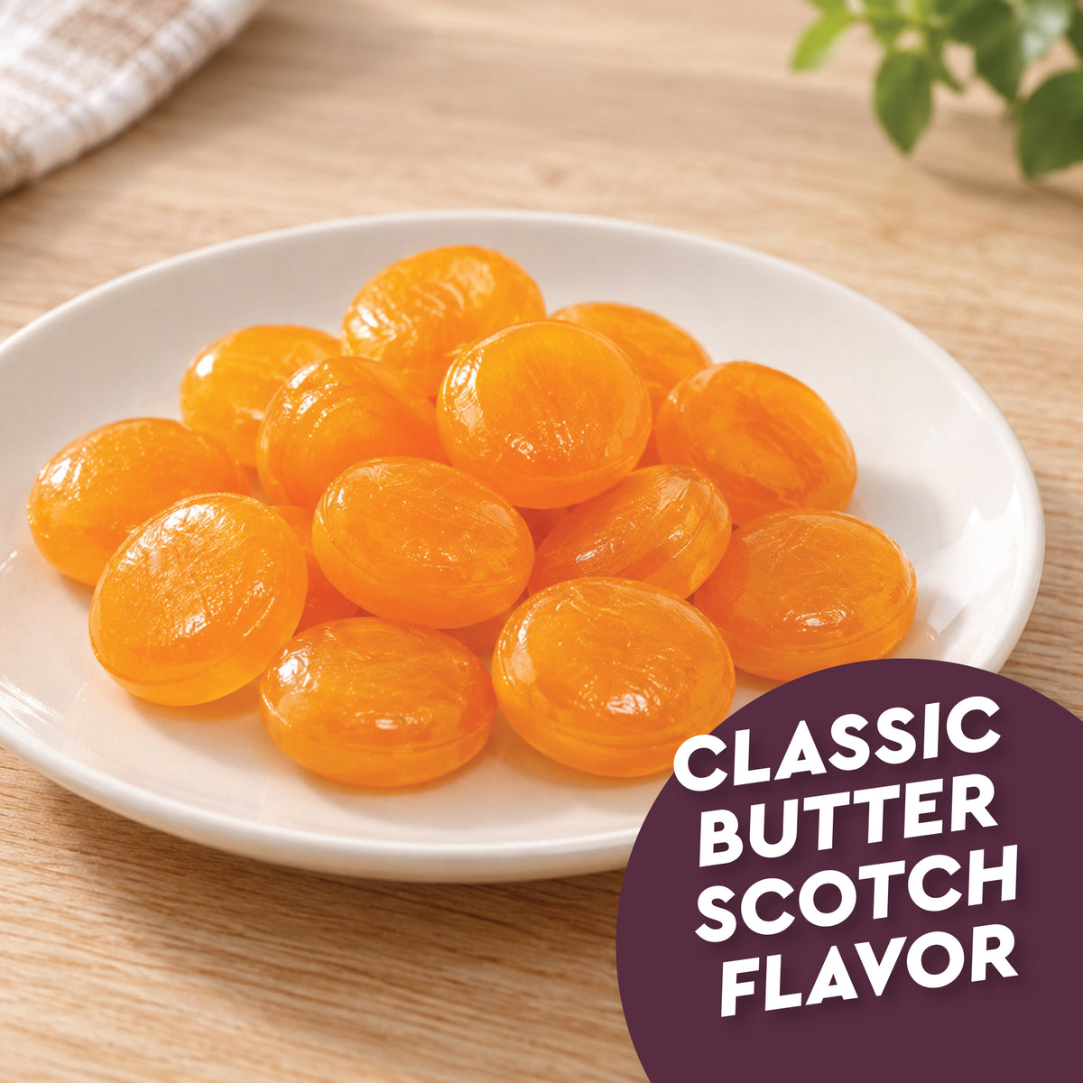 Butterscotch Hard Candy Discs, 2 Pounds Bulk, Individually Wrapped | Old Fashioned Butterscotch Hard Candy, Approx. 150 Pieces, Yellow Classic Buttery Treats