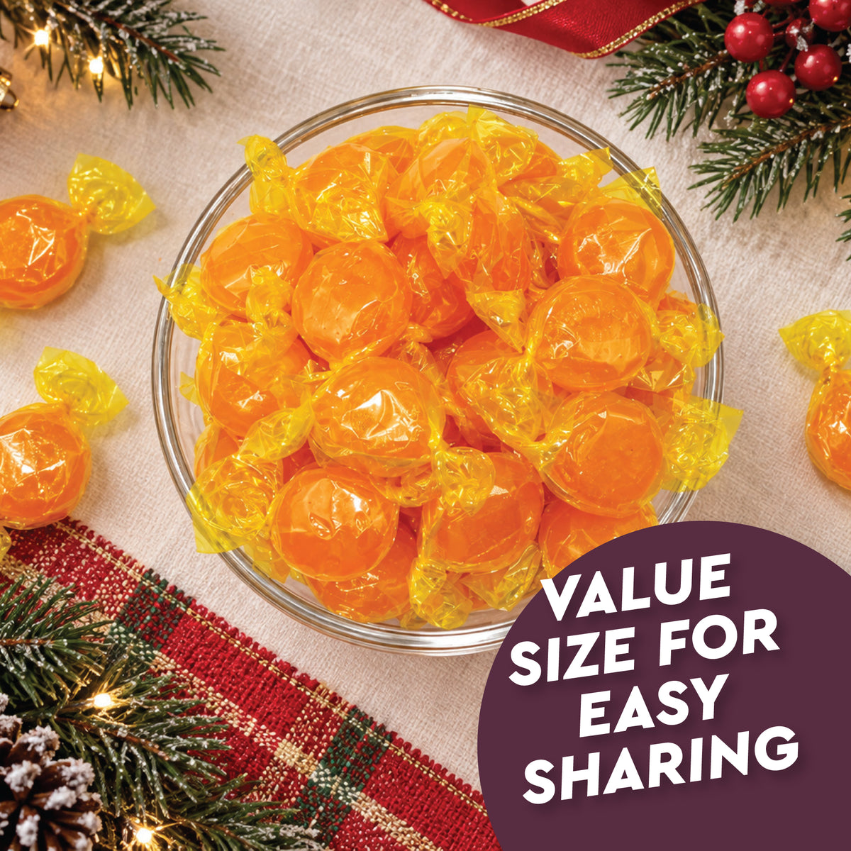 Butterscotch Hard Candy Discs, 2 Pounds Bulk, Individually Wrapped | Old Fashioned Butterscotch Hard Candy, Approx. 150 Pieces, Yellow Classic Buttery Treats
