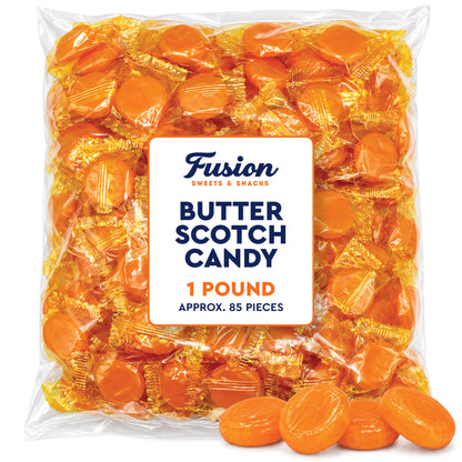 Butterscotch Discs Hard Candy, 1 Pound Bag, Individually Wrapped | Old-Fashioned Butterscotch Hard Candy with Rich Buttery Flavor, Perfect for Candy Bowls, Parties, Offices & Everyday Snacking