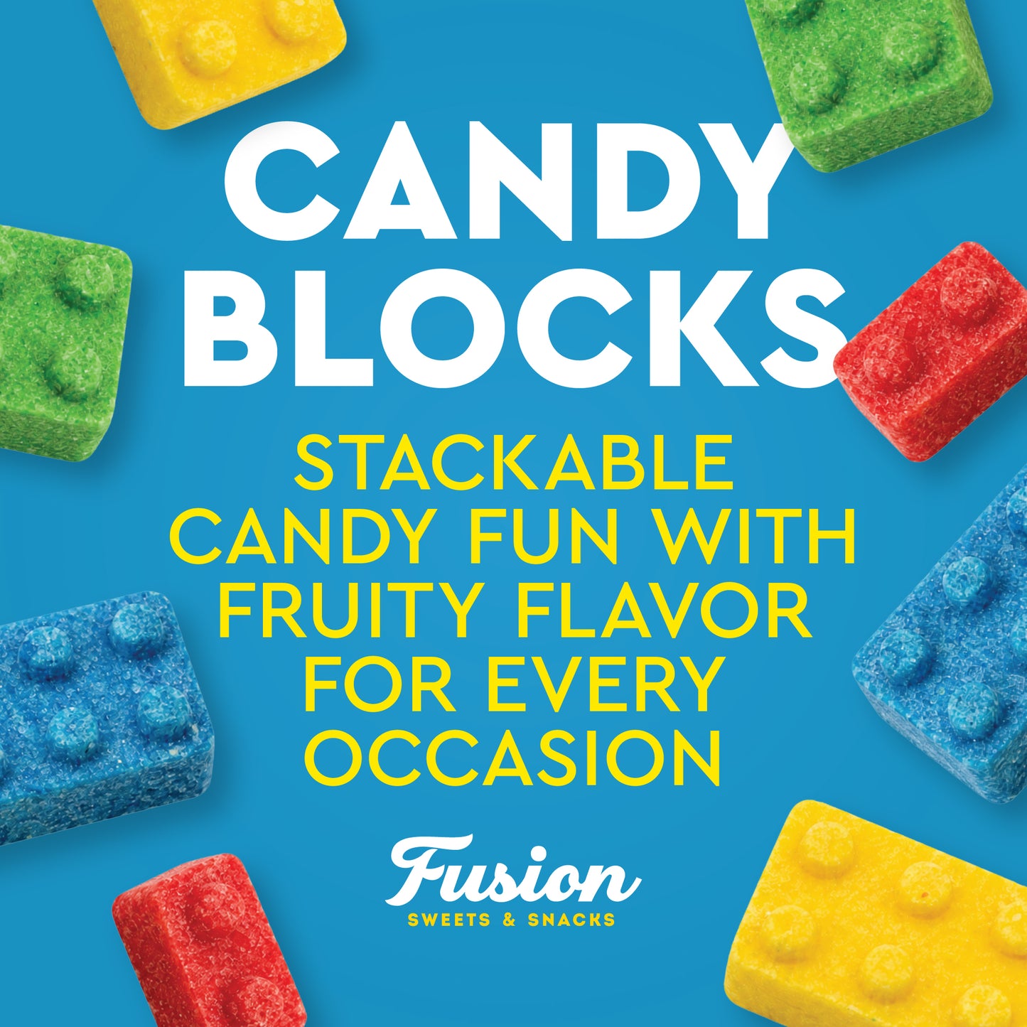 Candy Blocks - 1 Pound, Building Blocks Assorted Fruit Flavor Block Candy