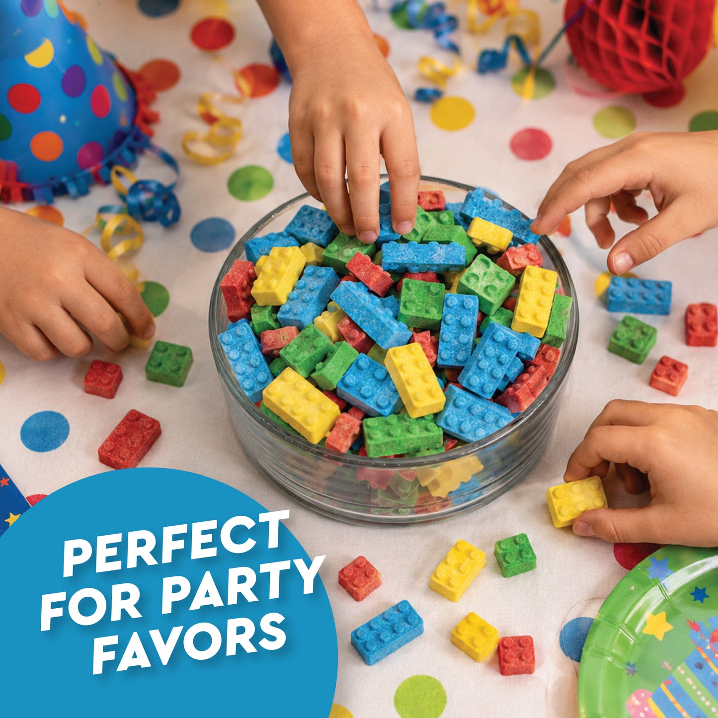 Candy Blocks - 1 Pound, Building Blocks Assorted Fruit Flavor Block Candy