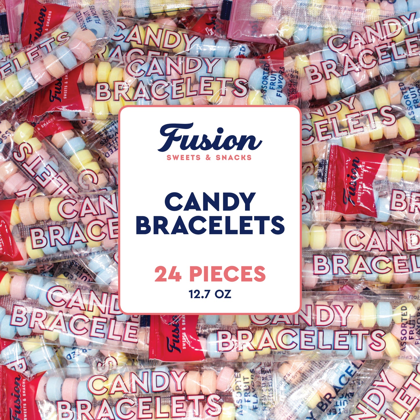 Candy Bracelets Bulk Individually Wrapped - 24 Count Retro Vintage Pastel Jewelry Candy Bracelet for Kids Birthday Goodie Bags, Easter Basket Fillers, Halloween Pinata Stuffers, Valentine Classroom Party Favors