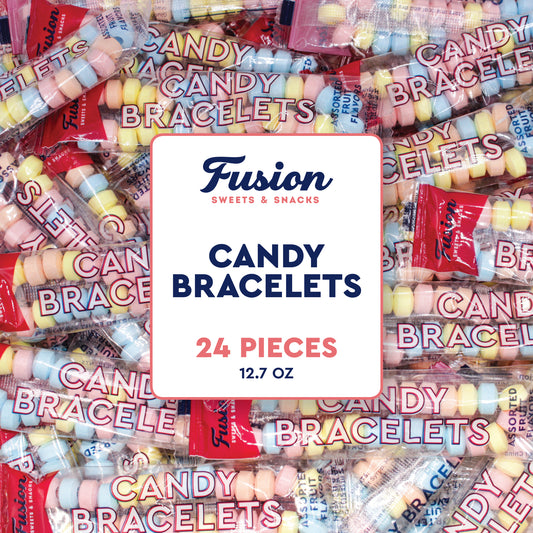 Candy Bracelets Bulk Individually Wrapped - 24 Count Retro Vintage Pastel Jewelry Candy Bracelet for Kids Birthday Goodie Bags, Easter Basket Fillers, Halloween Pinata Stuffers, Valentine Classroom Party Favors