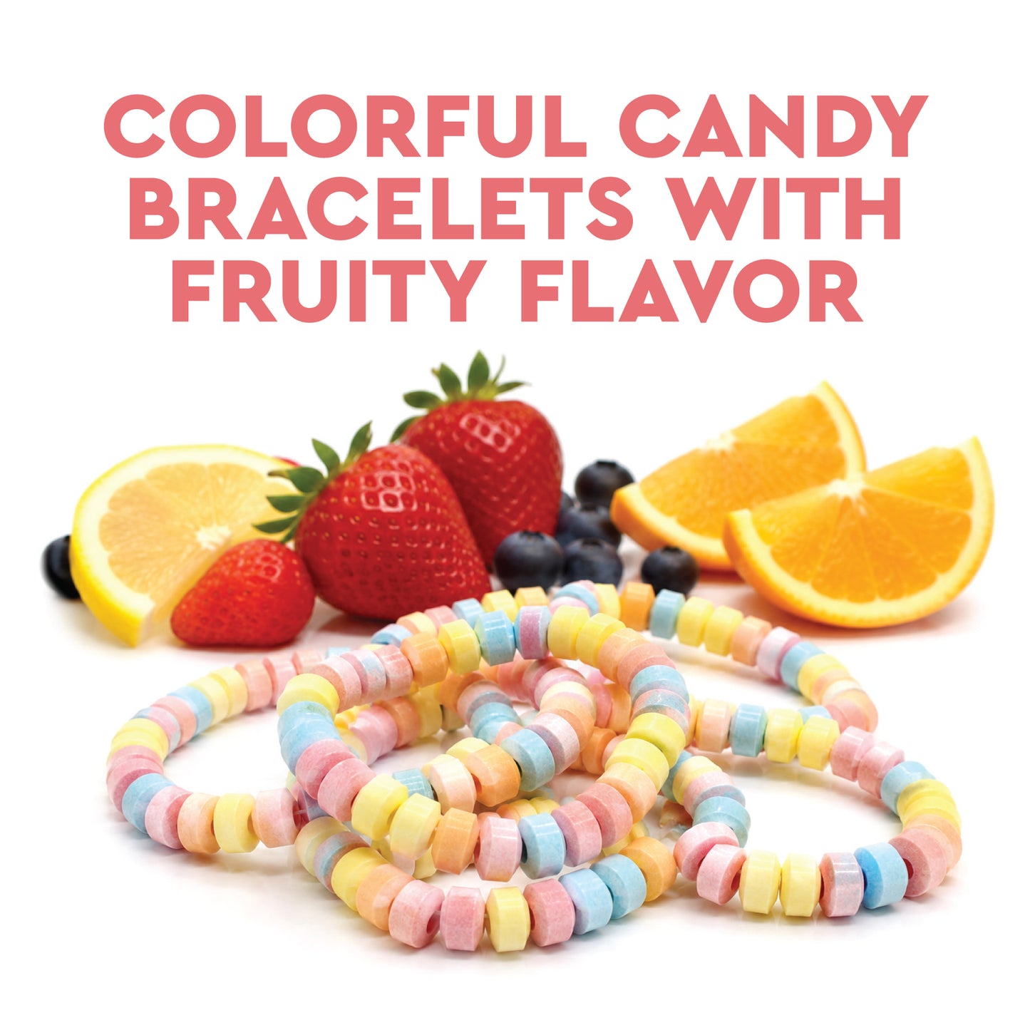 Candy Bracelets Bulk Individually Wrapped - 24 Count Retro Vintage Pastel Jewelry Candy Bracelet for Kids Birthday Goodie Bags, Easter Basket Fillers, Halloween Pinata Stuffers, Valentine Classroom Party Favors