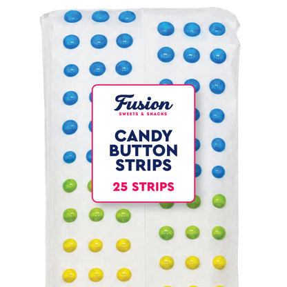Candy Buttons Strips, Rainbow Buttons on Paper, Approximately 25 Strips of Fruit Flavor Vintage Dots Candies, Pastel Rainbow Candy Buttons on Paper Strips in Bulk G