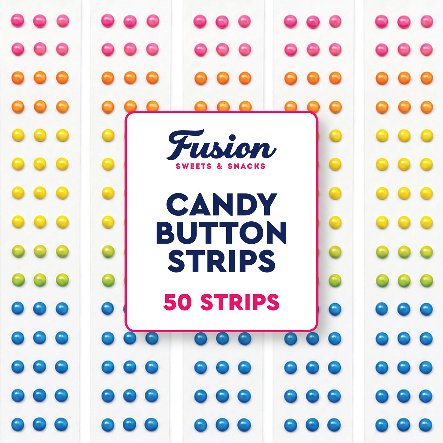 Candy Buttons Strips, Rainbow Buttons on Paper, Approximately 50 Strips of Fruit Flavor Vintage Dots Candy, Rainbow Candies