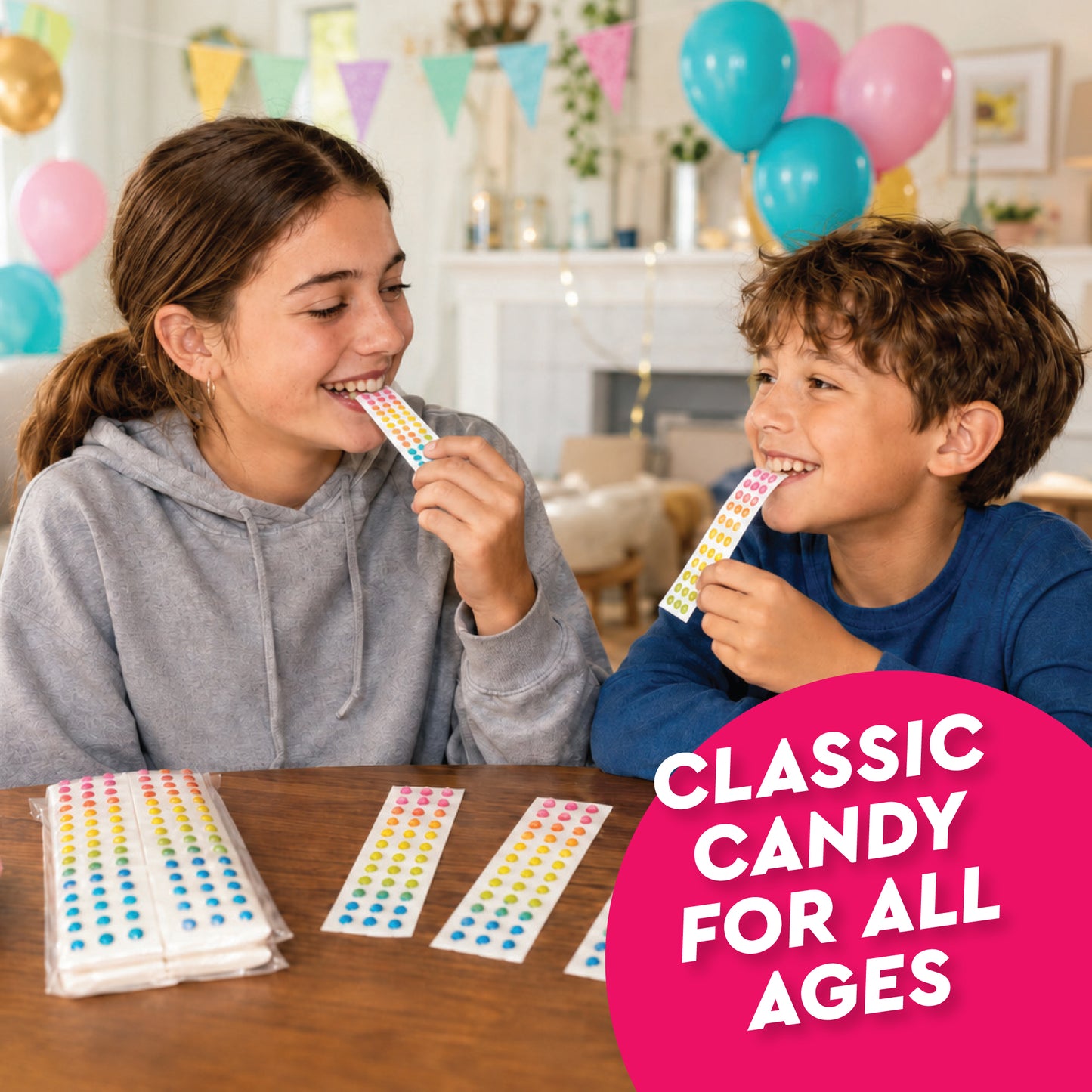 Candy Buttons Strips, Rainbow Buttons on Paper, Approximately 25 Strips of Fruit Flavor Vintage Dots Candies, Pastel Rainbow Candy Buttons on Paper Strips in Bulk G