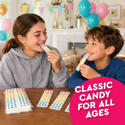 Candy Buttons Strips, Rainbow Buttons on Paper, Approximately 50 Strips of Fruit Flavor Vintage Dots Candy, Rainbow Candies