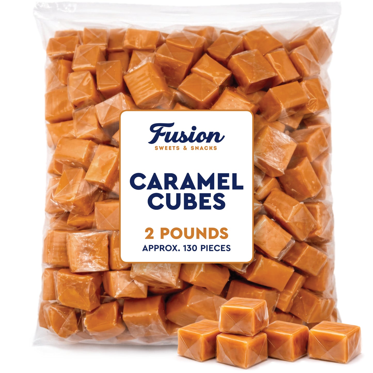 Caramel Cubes Candy Individually Wrapped - 2 Pound Bulk Bag - Caramel Candy Soft Classic Chewy Candy For Holidays, Or Any Occasion