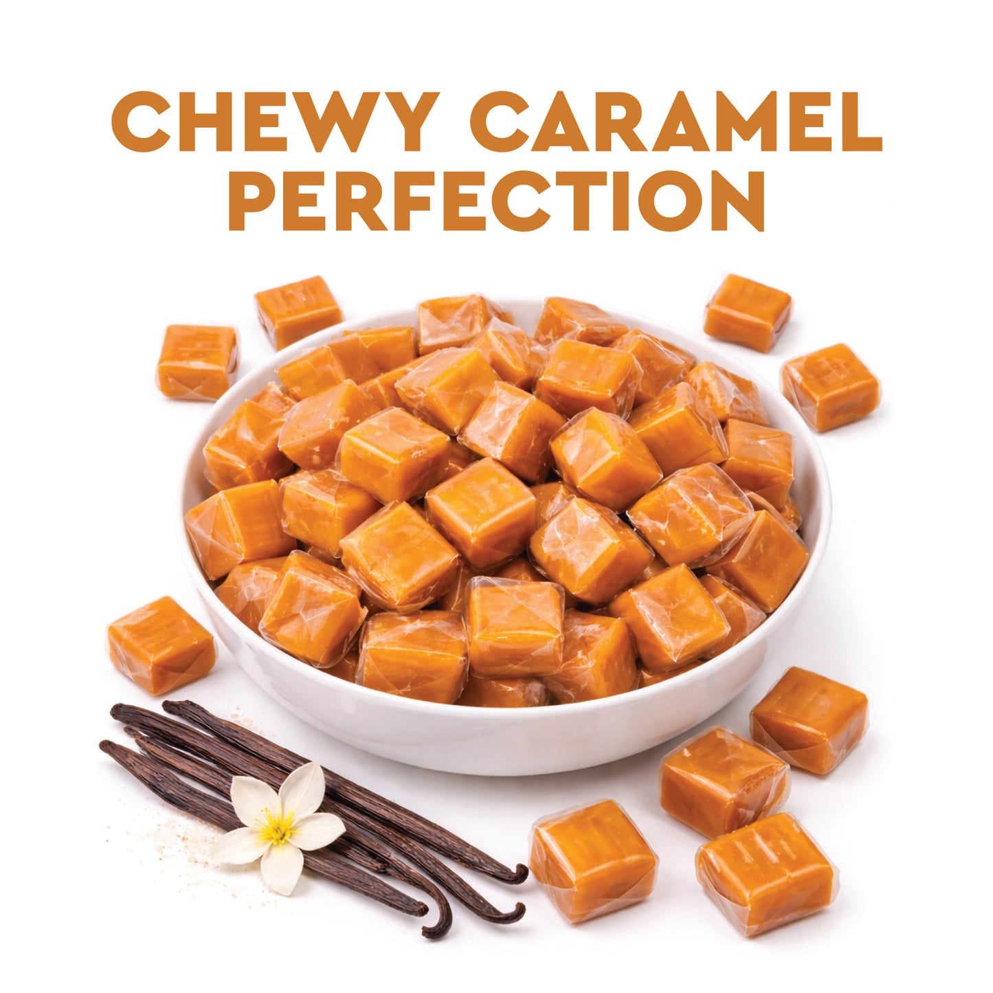 Caramel Cubes Candy Individually Wrapped - 2 Pound Bulk Bag - Caramel Candy Soft Classic Chewy Candy For Holidays, Or Any Occasion