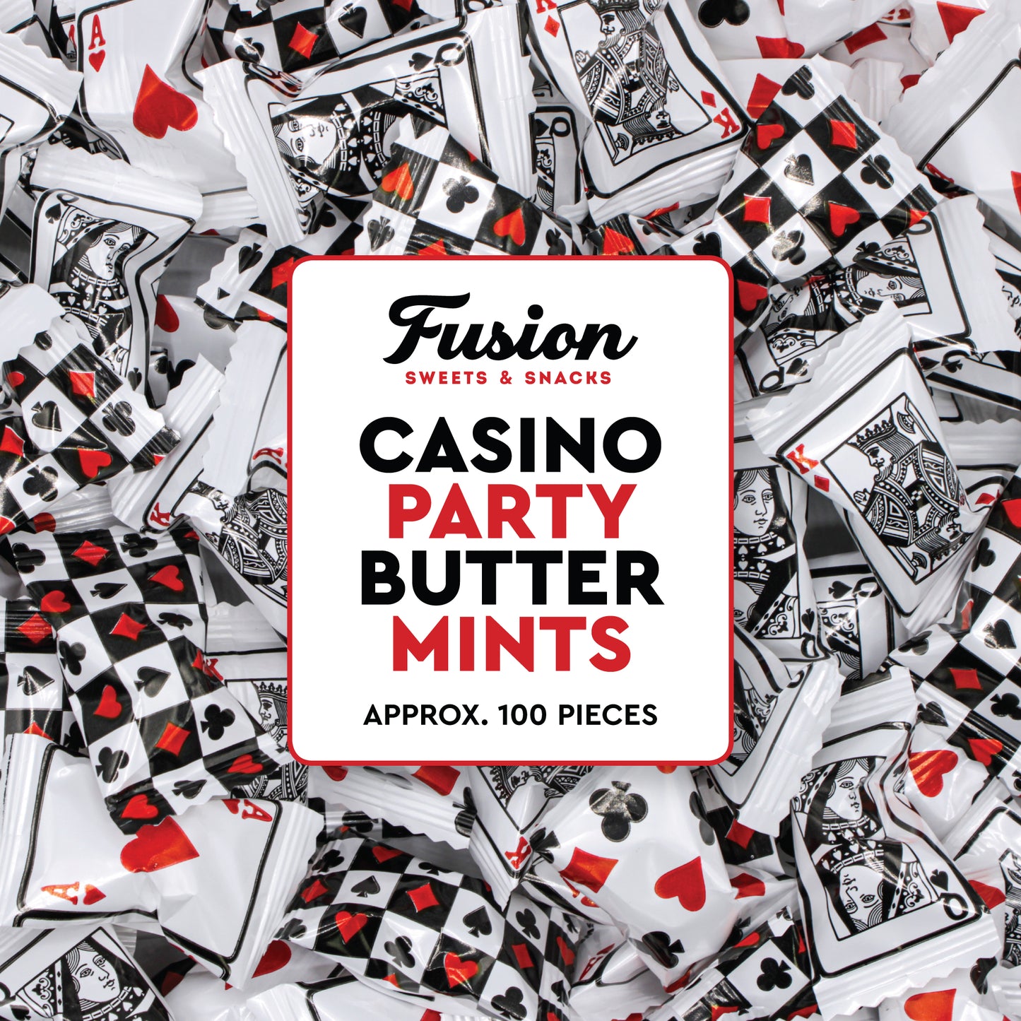 Casino Party Favors Buttermints Candy, 100 Pieces Individually Wrapped – Angel Mints, Vegas Party Favors, Dinner Mints Butter, Casino Candy | Kosher Certified, Card Game Buttermints