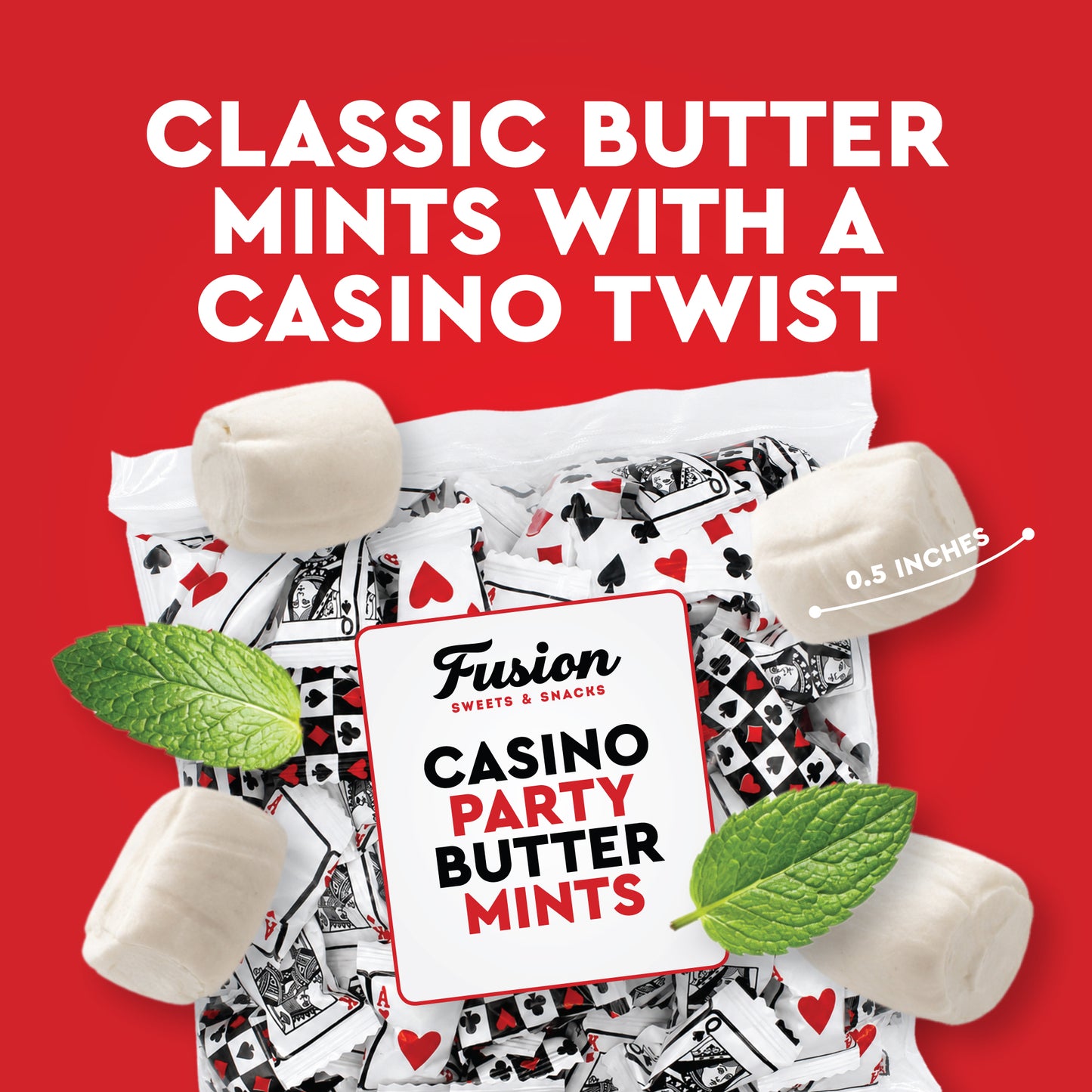 Casino Party Favors Buttermints Candy, 100 Pieces Individually Wrapped – Angel Mints, Vegas Party Favors, Dinner Mints Butter, Casino Candy | Kosher Certified, Card Game Buttermints