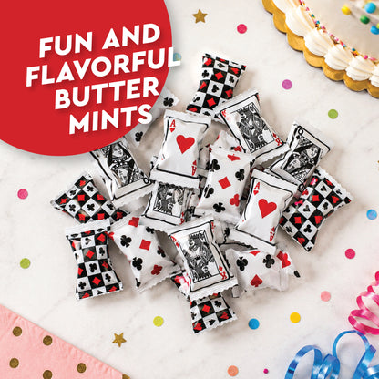 Casino Party Favors Buttermints Candy, 100 Pieces Individually Wrapped – Angel Mints, Vegas Party Favors, Dinner Mints Butter, Casino Candy | Kosher Certified, Card Game Buttermints