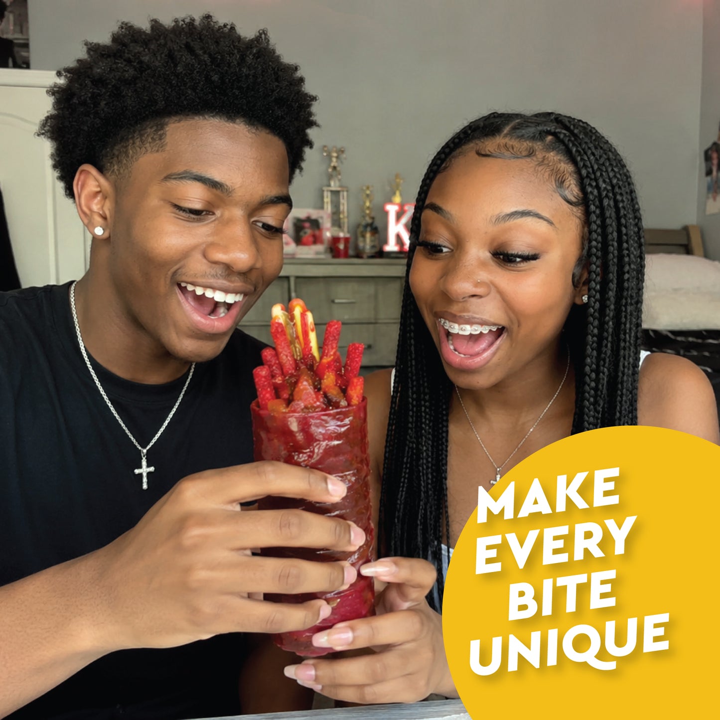 Viral Chamoy Pickle Kit - Mrs. Klein's Pickle | Rolled Fruit Candy, Chili Rolled Corn Chips, Fruit Gummies, Chili Lime Seasoning, Hot Sauce & Lime