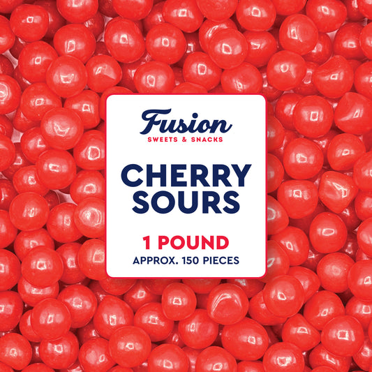 Cherry Sours Candy, 1 Pounds Bulk Cherry Candies - Chewy Candy Balls, Red Sour Balls, Tangy Christmas Candies