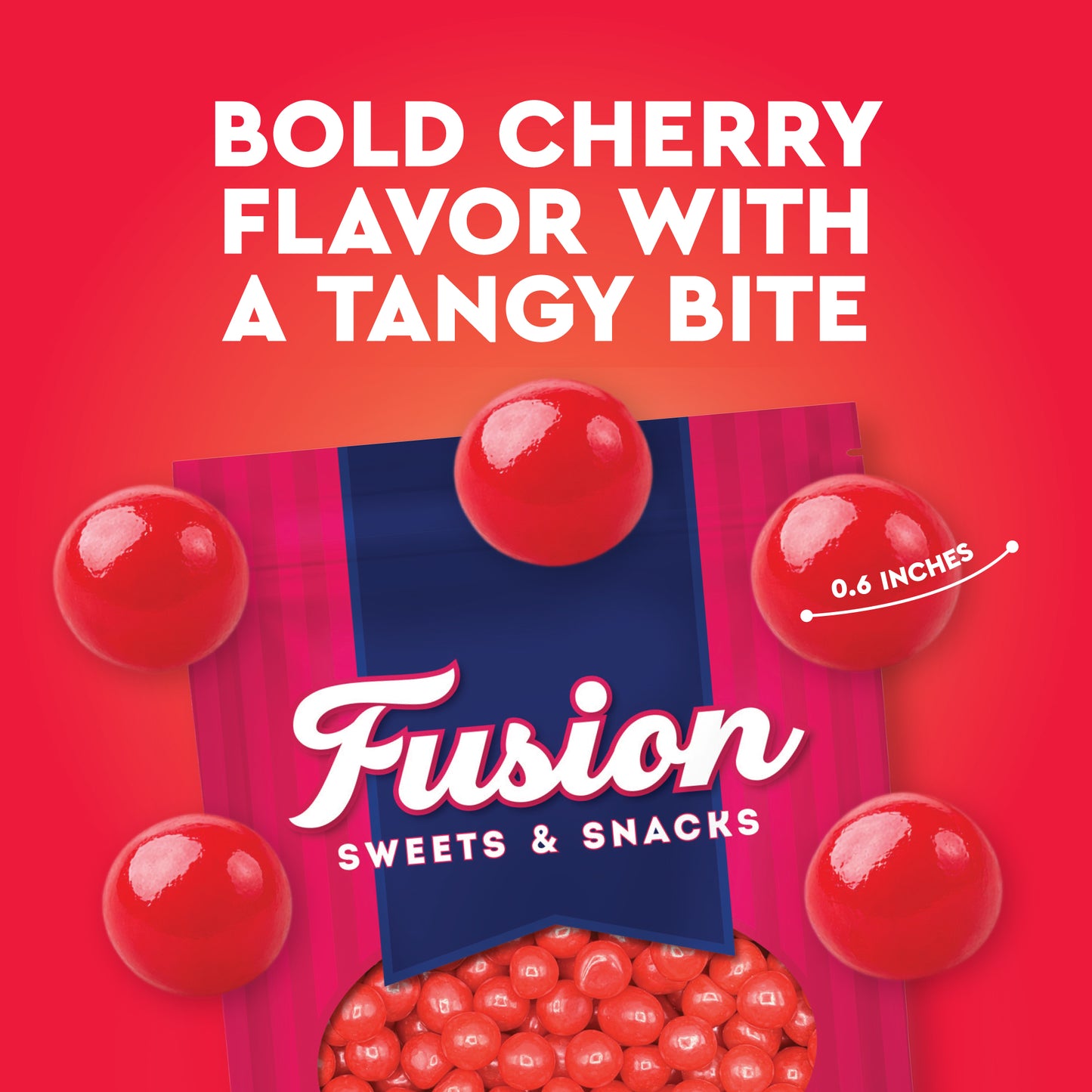 Cherry Sours Candy, 1 Pounds Bulk Cherry Candies - Chewy Candy Balls, Red Sour Balls, Tangy Christmas Candies