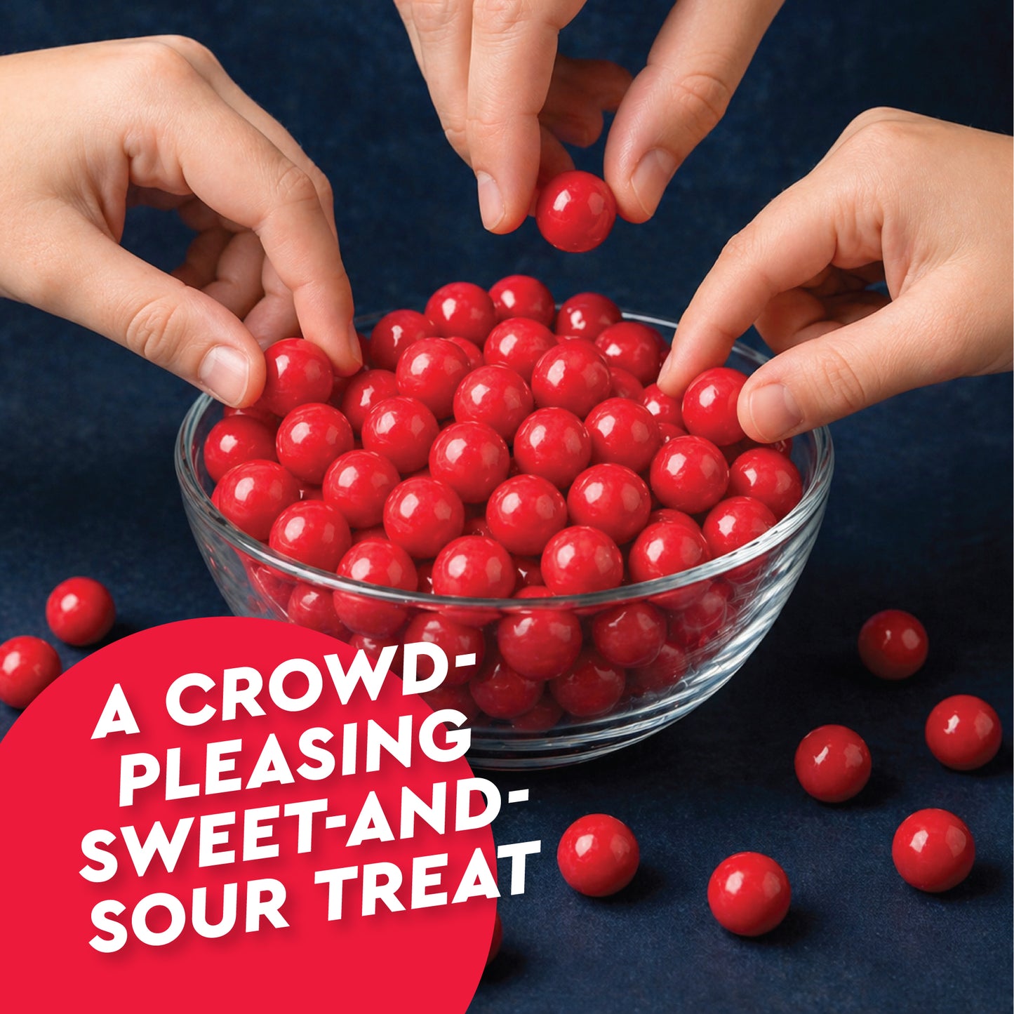 Cherry Sours Candy, 1 Pounds Bulk Cherry Candies - Chewy Candy Balls, Red Sour Balls, Tangy Christmas Candies