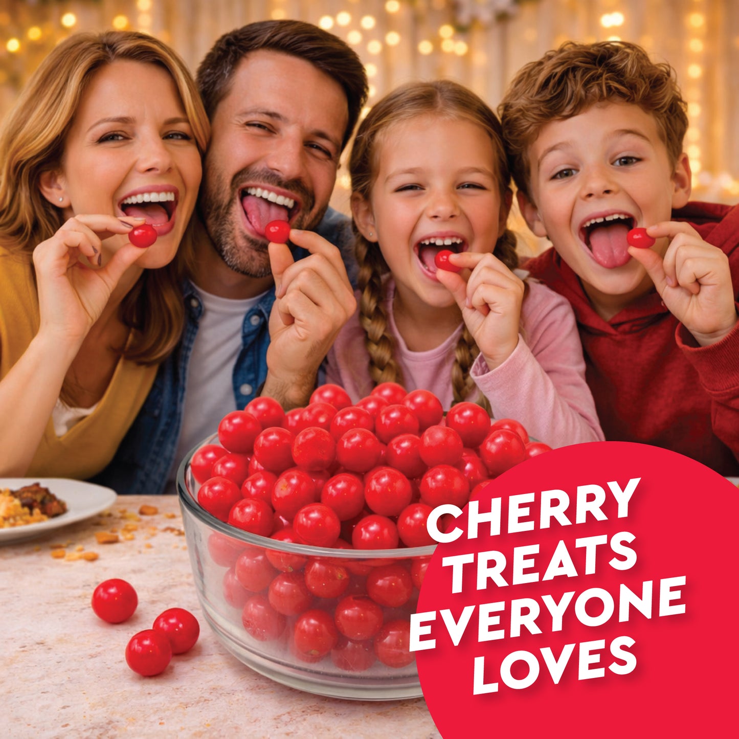 Cherry Sours Candy, 1 Pounds Bulk Cherry Candies - Chewy Candy Balls, Red Sour Balls, Tangy Christmas Candies