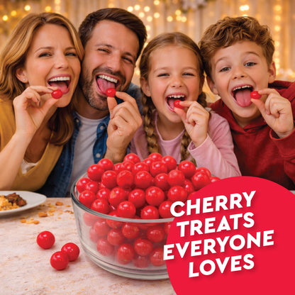 Cherry Sours Candy, 1 Pounds Bulk Cherry Candies - Chewy Candy Balls, Red Sour Balls, Tangy Christmas Candies