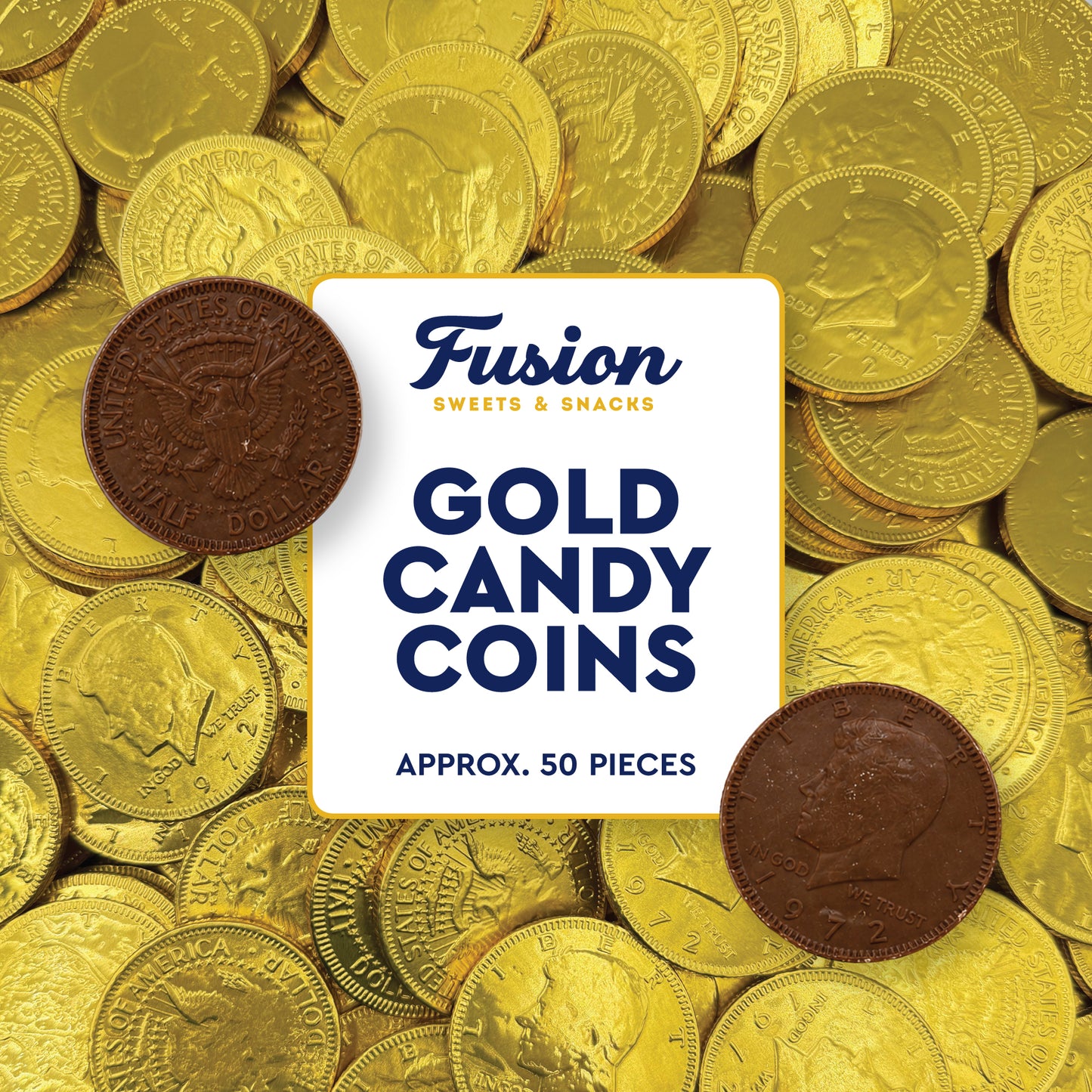 Gold Candy Coins, 50 Count | Gourmet Chocolate Coins for Hanukkah, Pirate Parties, Birthdays & Celebrations | Crafted from Premium Ingredients, Kosher, Non-GMO Certified