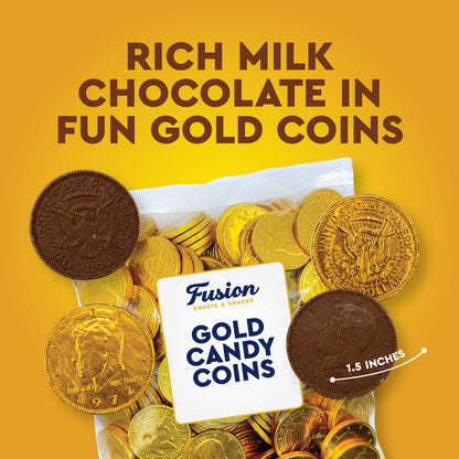 Gold Candy Coins, 100 Count | Gourmet Chocolate Coins for Hanukkah, Pirate Parties, Birthdays & Celebrations | Crafted from Premium Ingredients, Kosher, Non-GMO Certified