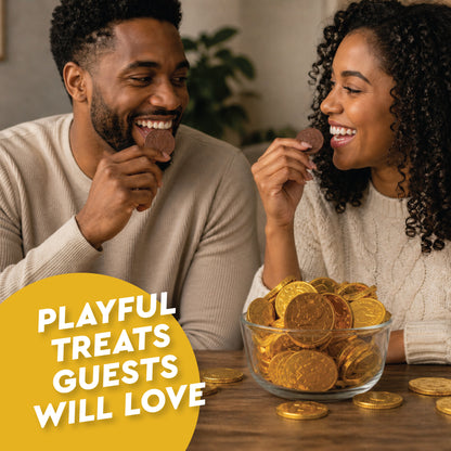 Gold Candy Coins, 100 Count | Gourmet Chocolate Coins for Hanukkah, Pirate Parties, Birthdays & Celebrations | Crafted from Premium Ingredients, Kosher, Non-GMO Certified
