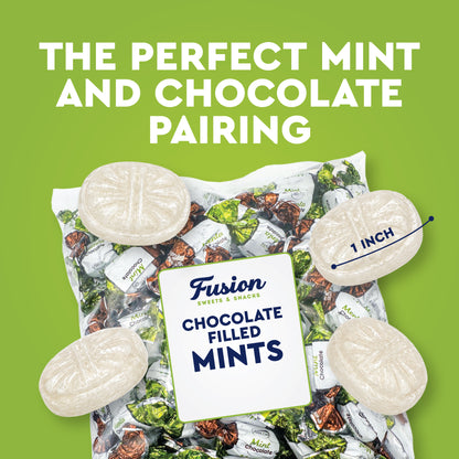 Chocolate Filled Candy - 1 Pound Bulk Bag - Arcor Chocolate Mints Hard Candy, Approx 80 Pieces, Naturally Flavored Treats