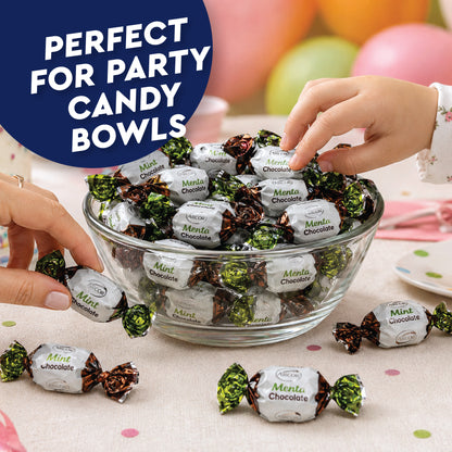 Chocolate Filled Candy - 1 Pound Bulk Bag - Arcor Chocolate Mints Hard Candy, Approx 80 Pieces, Naturally Flavored Treats