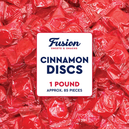 Cinnamon Discs Hard Candy, 1 Pound Bag, Cinnamon Candy Individually Wrapped | Hot Red Cinnamon Fire Candy in Bulk - Perfect for Snacking, Candy Bowls, Parties & Gifting Any Time of Year