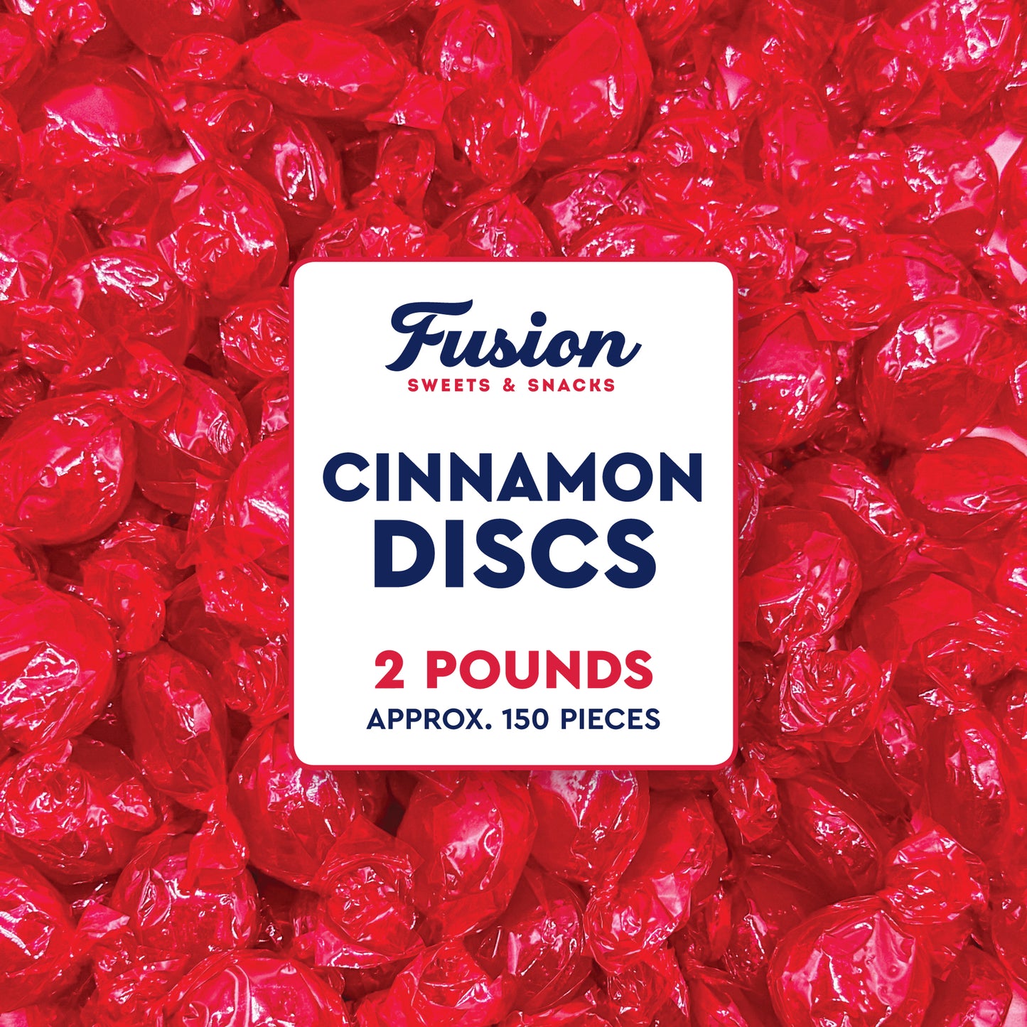 Cinnamon Discs Hard Candy - Bulk 2 Pounds Individually Wrapped Red Cinnamon Candy Disks
