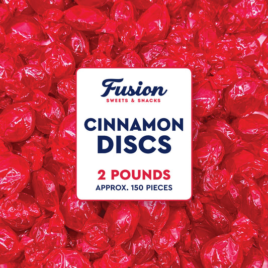 Cinnamon Discs Hard Candy - Bulk 2 Pounds Individually Wrapped Red Cinnamon Candy Disks