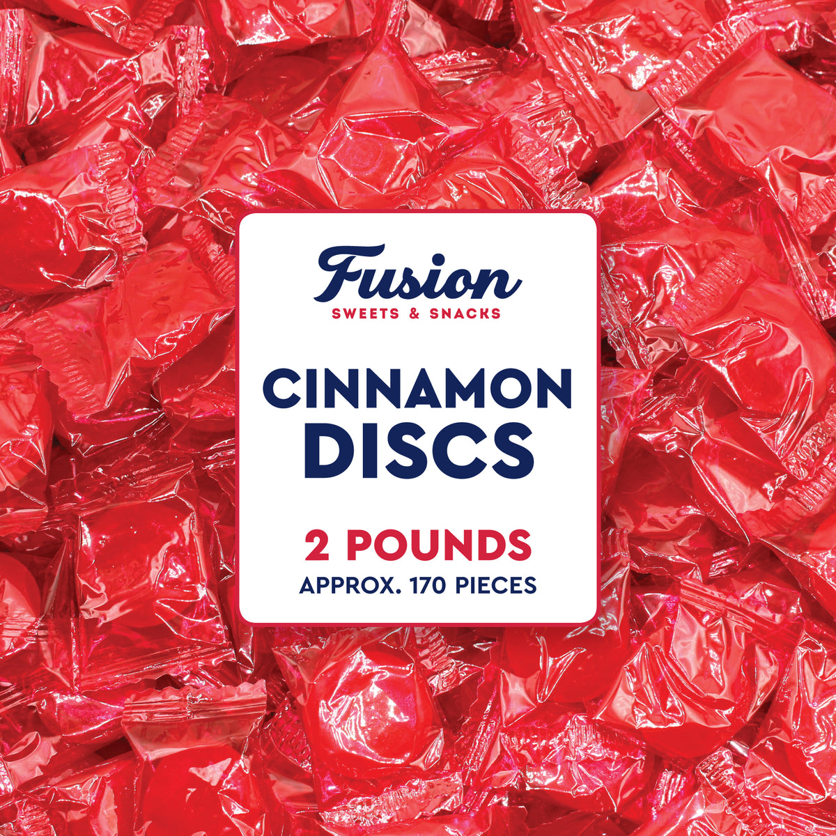 Cinnamon Discs Hard Candy, 2 Pound Bag, Cinnamon Candy Individually Wrapped | Hot Red Cinnamon Fire Candy in Bulk - Perfect for Snacking, Candy Bowls, Parties & Gifting Any Time of Year