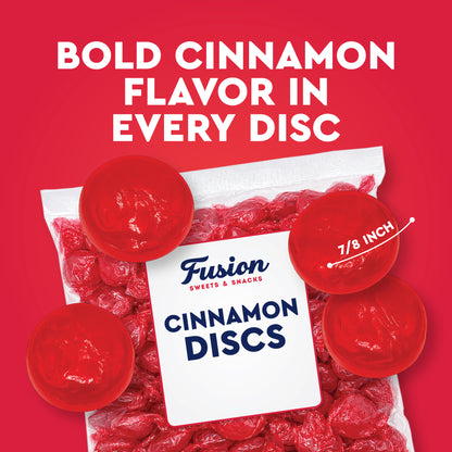 Cinnamon Discs Hard Candy - Bulk 2 Pounds Individually Wrapped Red Cinnamon Candy Disks