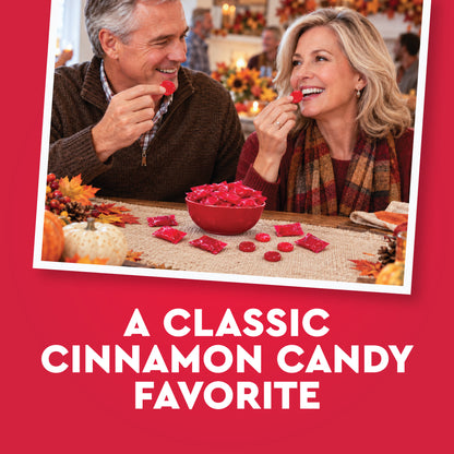 Cinnamon Discs Hard Candy, 1 Pound Bag, Cinnamon Candy Individually Wrapped | Hot Red Cinnamon Fire Candy in Bulk - Perfect for Snacking, Candy Bowls, Parties & Gifting Any Time of Year