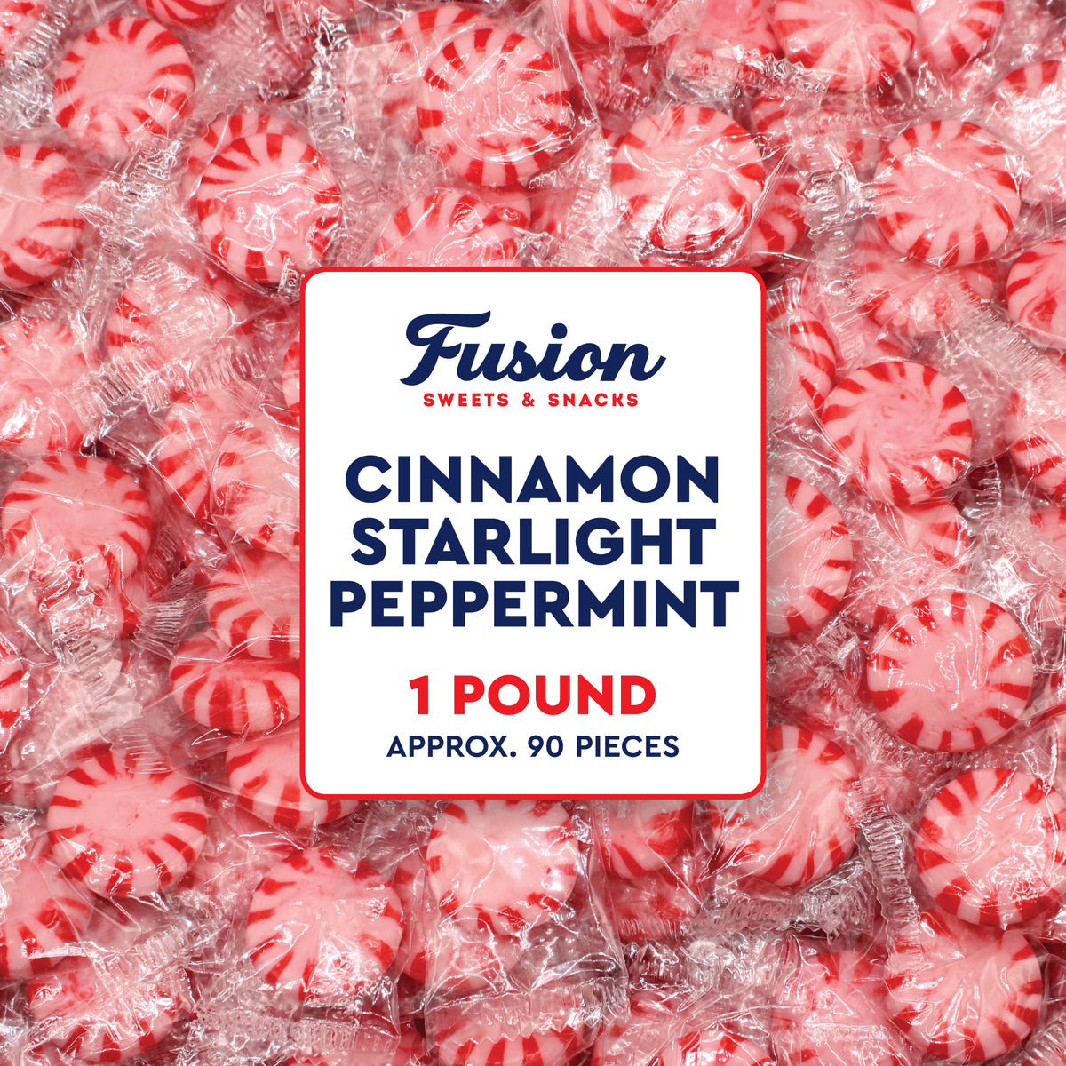 Cinnamon Peppermint Starlights, 1 Pound, Individually Wrapped Hard Candy | Cinnamon Peppermint Candy with Cool Peppermint Flavor & a Warm Cinnamon Kick